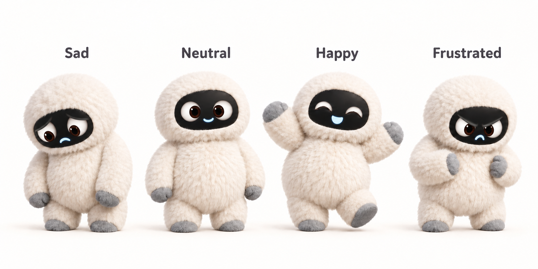 Fully furry Mooly hero with expressive monster eyes